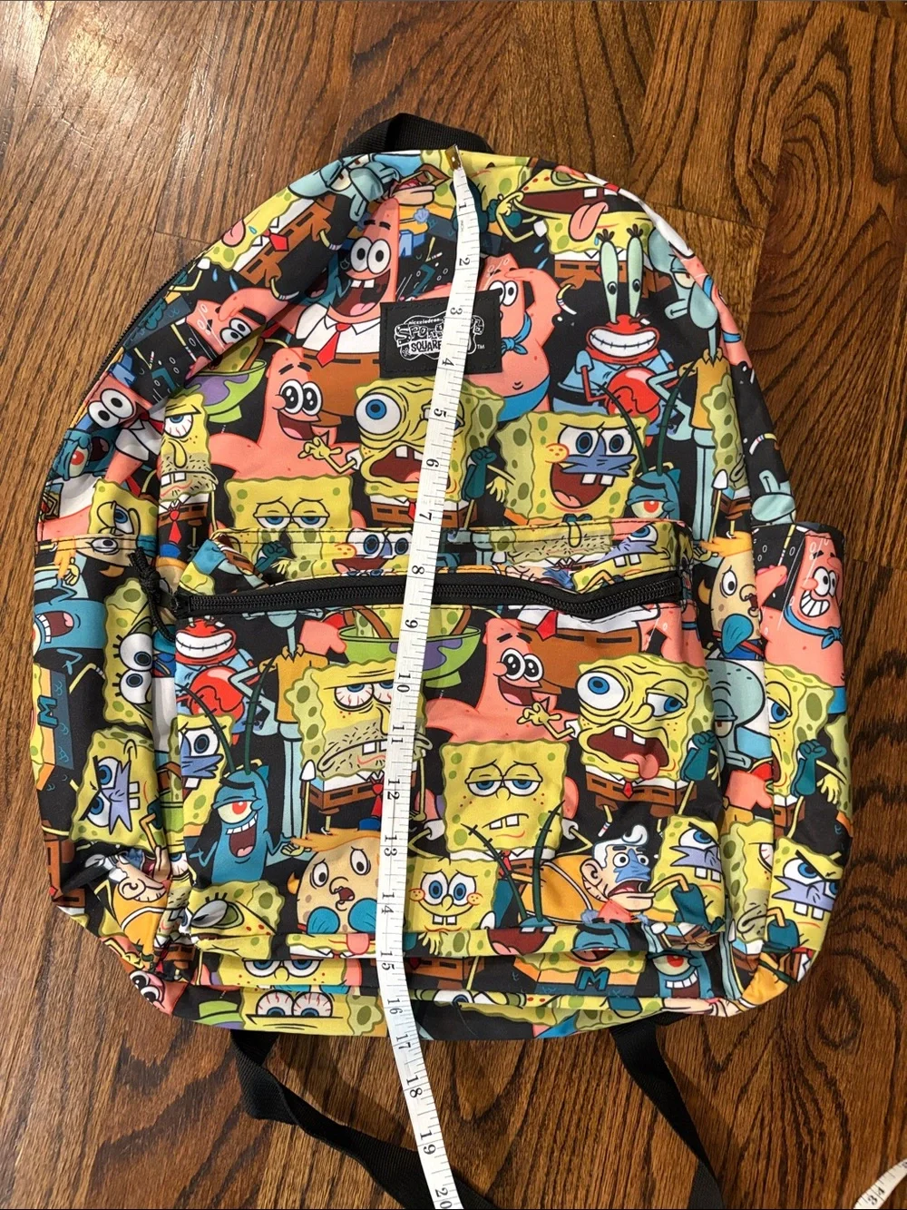 SpongeBob Faces Print Backpack - Colorful Cartoon Design